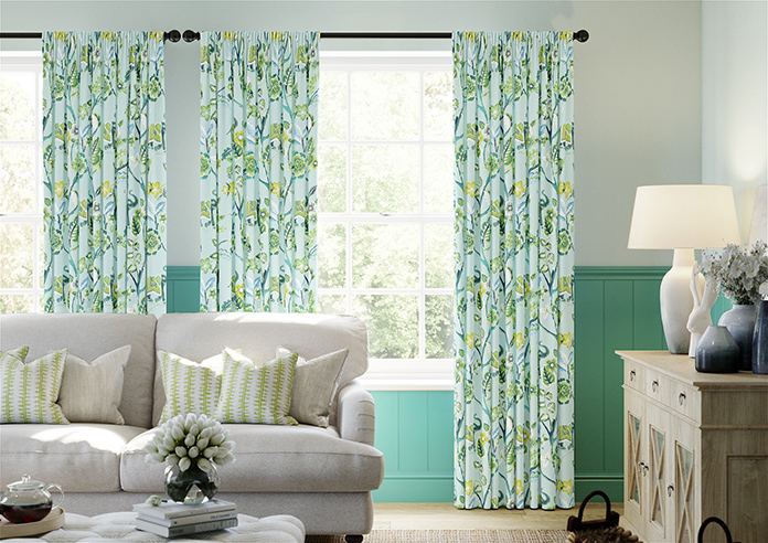 Gujarat, Cyan - Made to Measure Curtain - Image 3